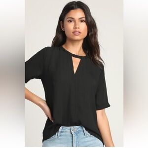 Simply Sophisticated Black Cutout Top